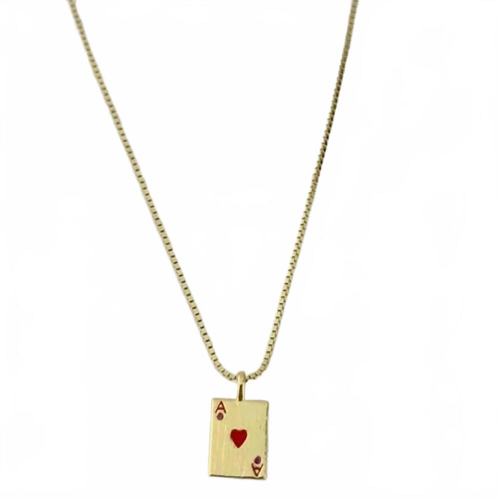 NEW TRAMPS+THIEVES women's lucky hearts necklace in gold